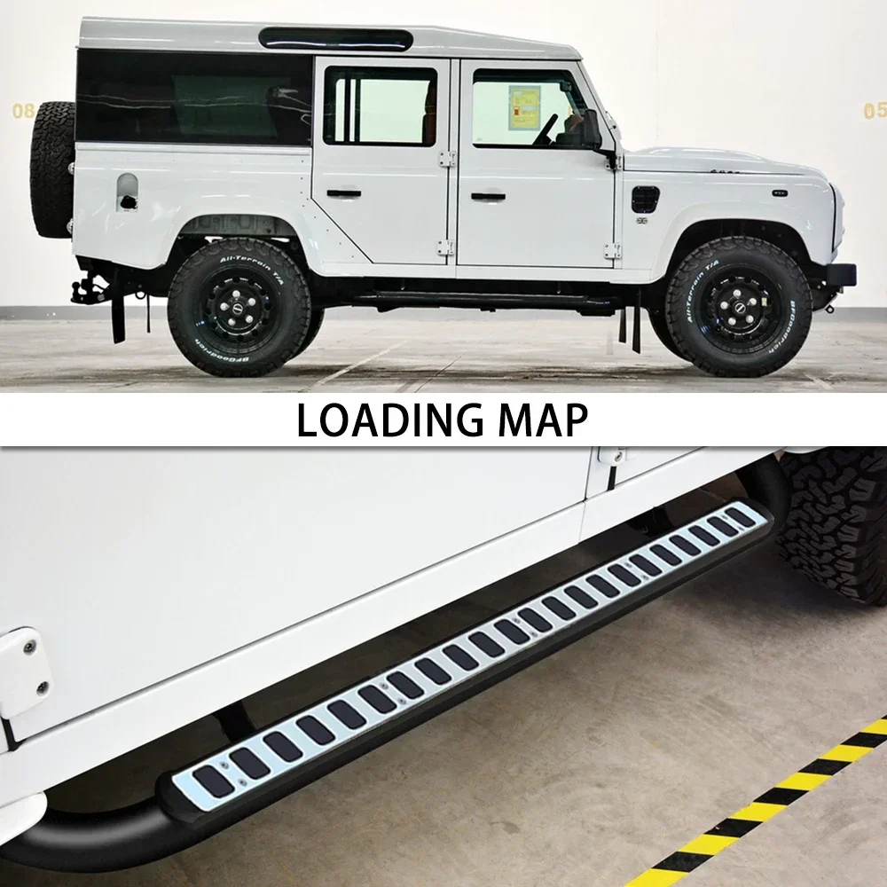 2Pcs left right running board side steps nerf bar car pedal side stairs for land rover defend 110