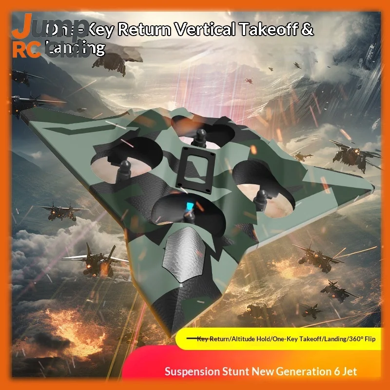 Durable Foam Four-Axis Remote Control Plane Fighter Aircraft Toy With Lights Crash Resistant Height Hold Drone For Children