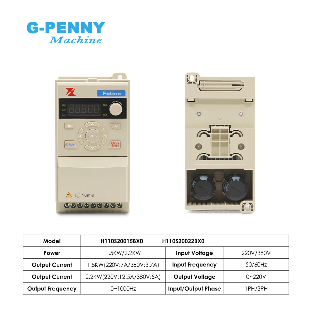 Imagem -03 - Conversor de Freqüência Vfd para a Bomba de Água do Eixo Cnc Outros Motores Fase Vector Inverter Fuling Série H110 1.5kw 2.2kw 01000hz