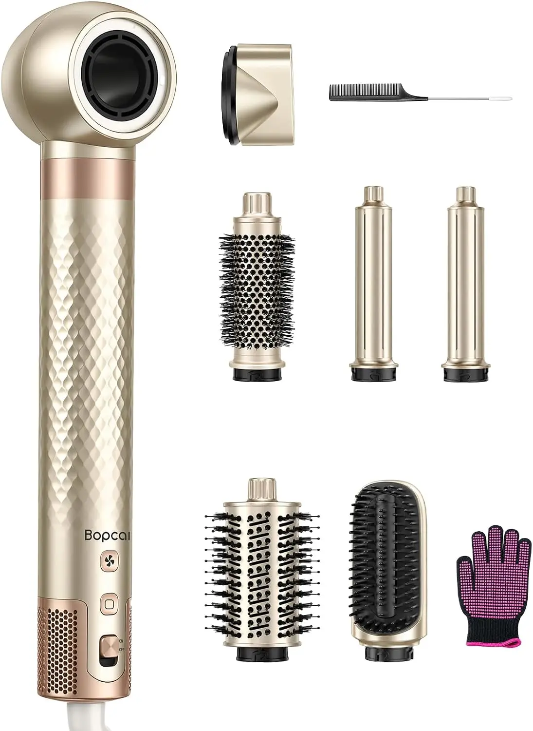 7-in-1 Air Styler Including 1.25-Inch Auto-Wrap Curlers and Hair Dryer Brush Attachment