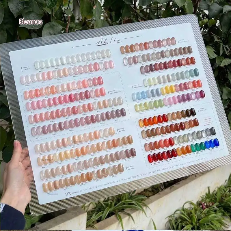 Ah Lin 100 Colors Bare Transparent Jelly Gel Polish Set With Color Chart Transculent Gel For Nail Salon Syrup Nail Gel Kit 15ML