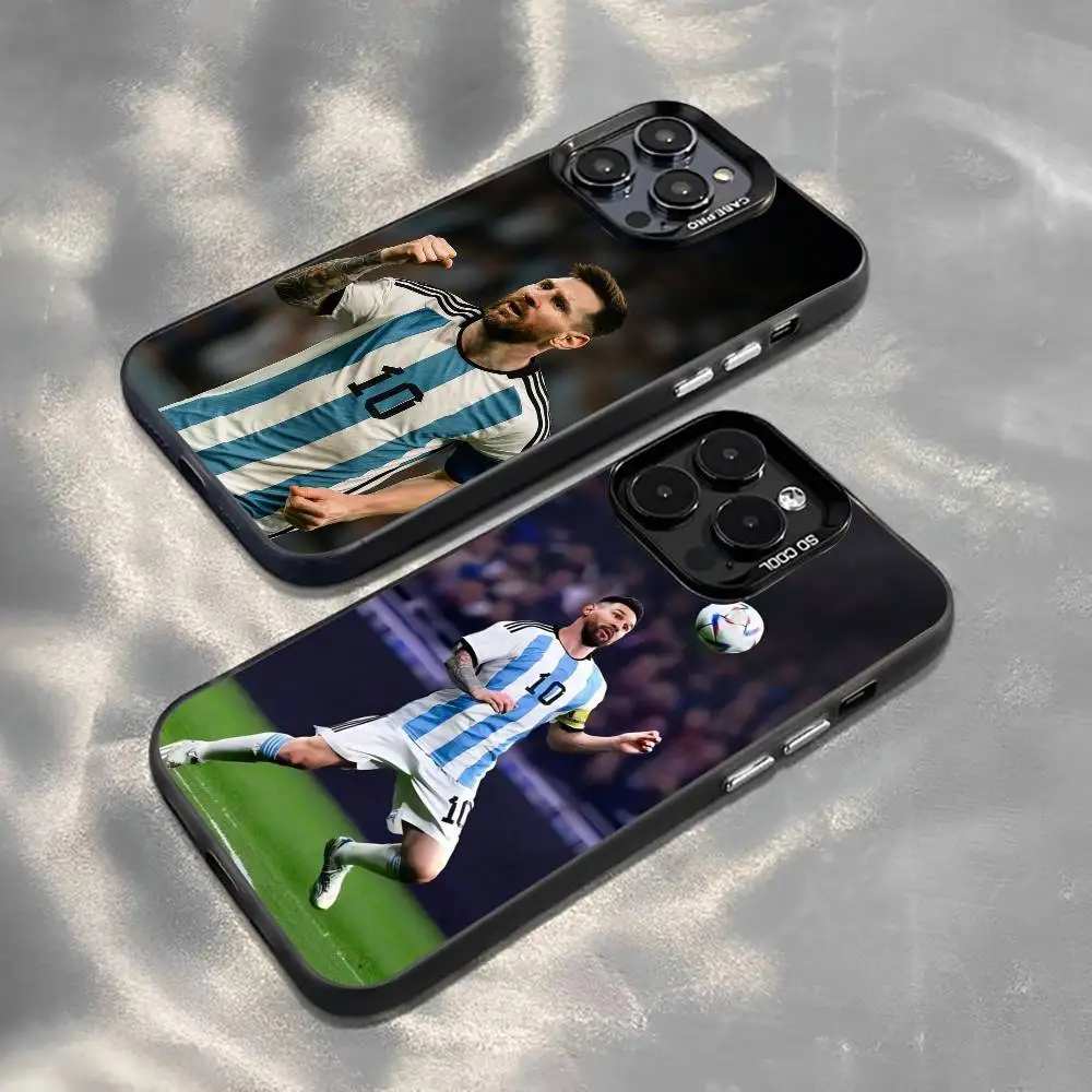 

Football Star L-M-Messi Phone Case For iPhone 17,16,15,14,13,12,11 Plus,Pro Max,XS,Colorful Silver Black Cover