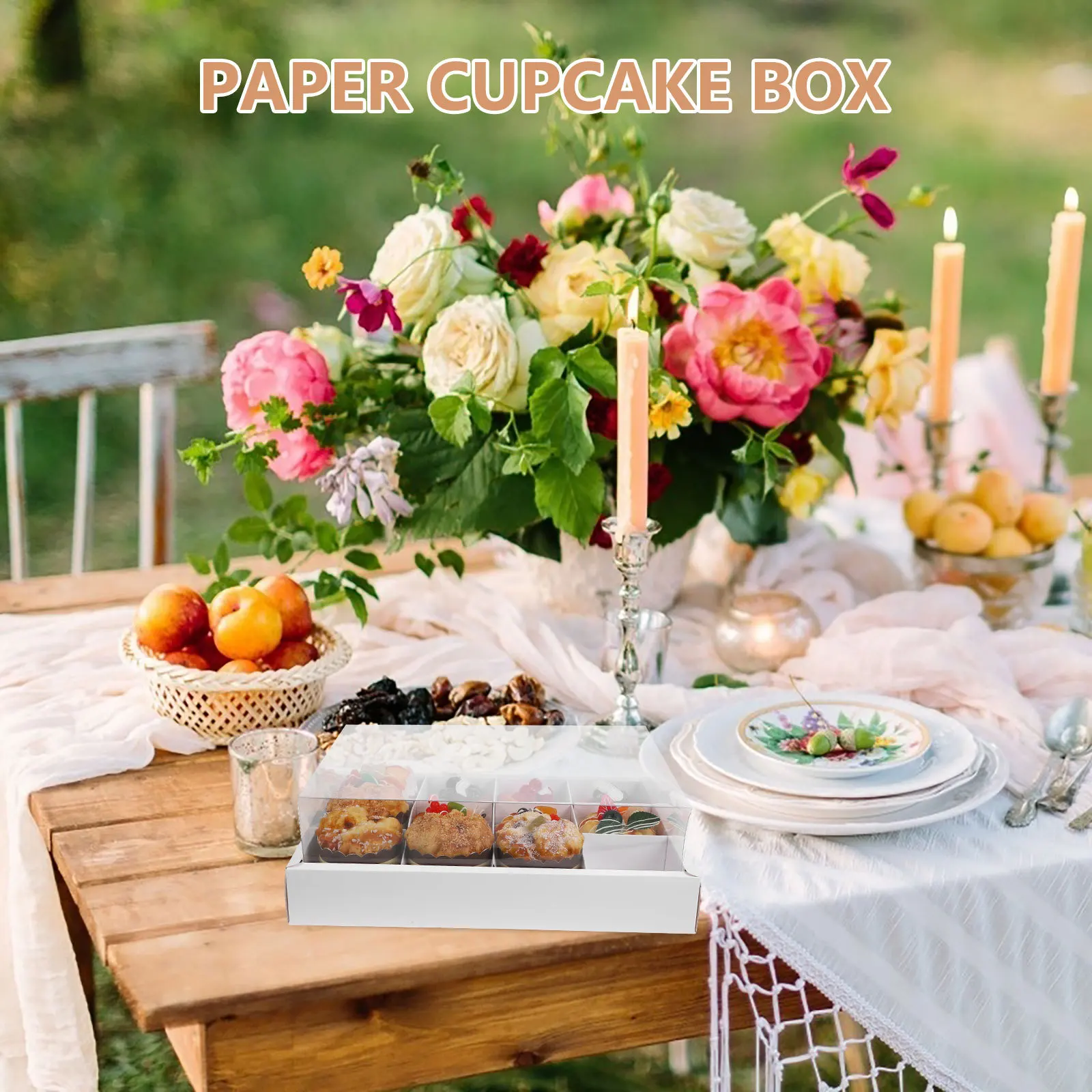 

5Pcs Cupcake Boxes 12-Compartment Clear Cake Carrier for Muffins Small Cake Packaging Cupcake Boxes Bakery Packing Box