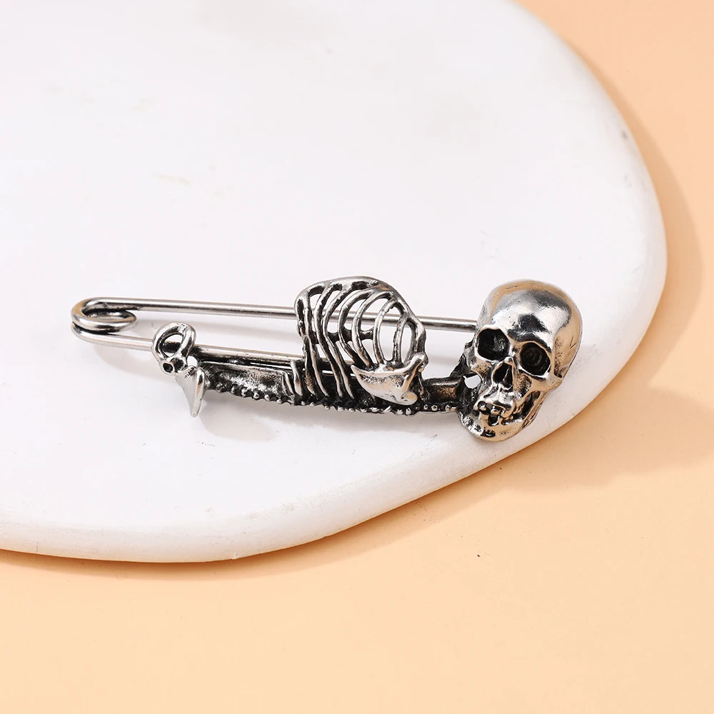 

Готические панк-скелетоны, многофункциональные аксессуары для одежды, брошь, булавки для пальто с лацканами, косплей, ювелирные изделия, реквизит, подарок для друзей