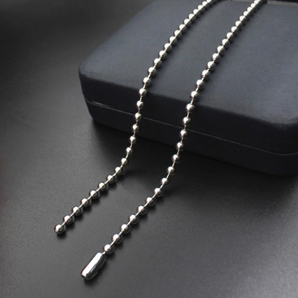 

Stainless Steel Ball Chain Military Necklace Keychain Dog Tag Connector Clasp Adjustable Length Pendant DIY Craft Accessory