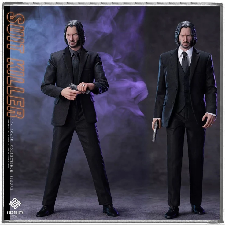 In Stock PRESENT TOYS PT-sp61 Killing God JOHN WICK Keanu Reeves Male Warrior 1/6 Full Set 12Inch Movie Characters Model