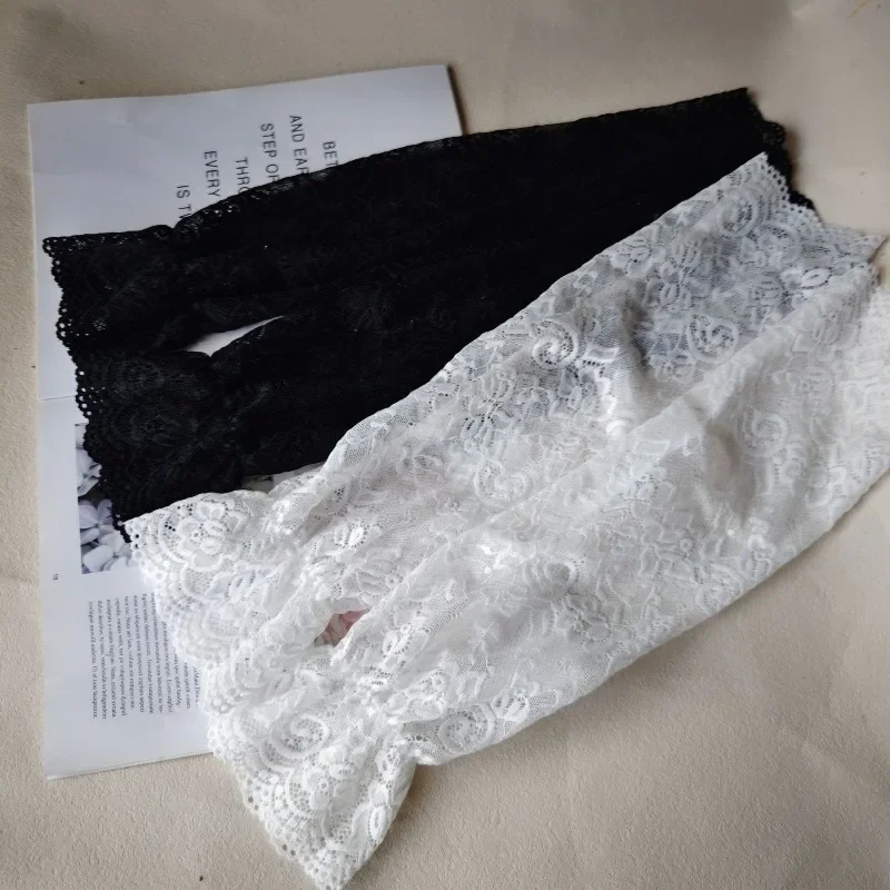 1 Pair Summer Lace Long Sleeves Fingerless Arm Cover Women Cuff Cool Cycling Arm Sleeve Fingerless Thin Mittens