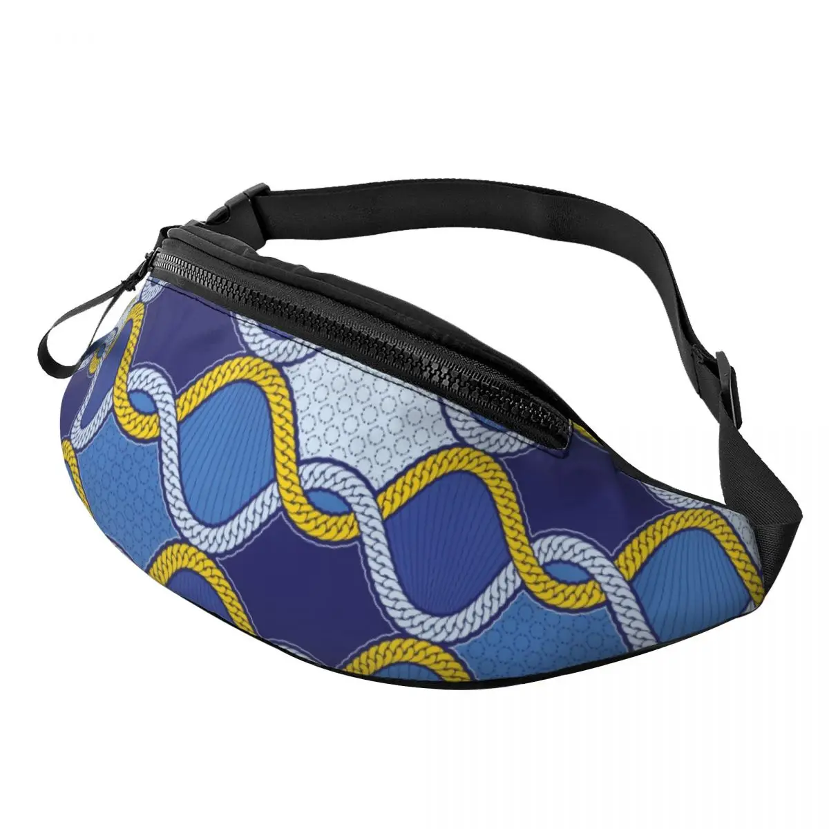 Custom African Ethnic Pattern. Ankara Style 2 Fanny Pack for Cycling Camping Women Men Crossbody Waist Bag Phone Money Pouch