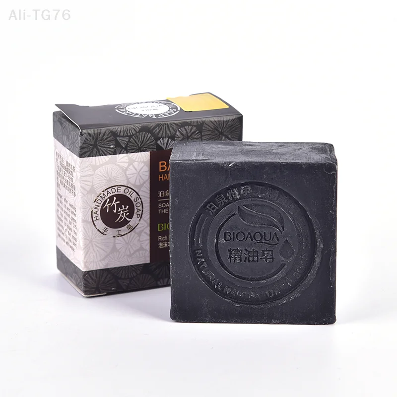 Black Bamboo Charcoal Soap Treatment Skin Care Face Body Clear Whitening Soap