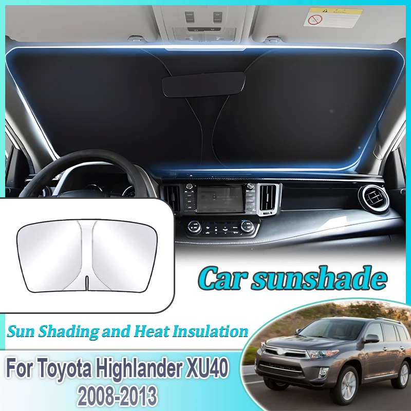 

Анти-УФ для Toyota Highlander XU40 2008 ~ 2013 автомобильная защита от солнца стальное кольцо переднего лобового стекла солнцезащитный козырек автоаксессуары