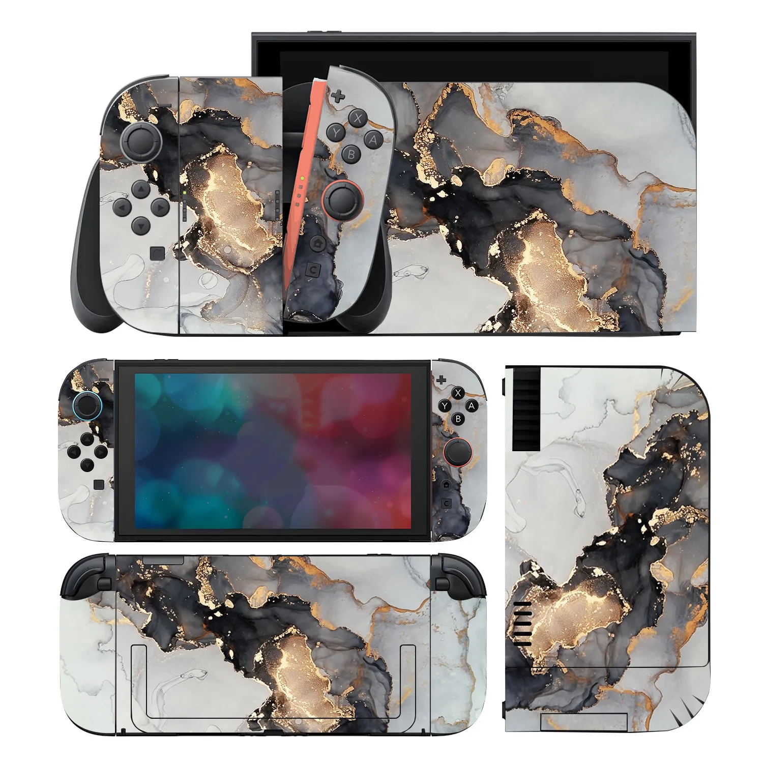 

Защитные наклейки на кожу для Nintendo Switch 2, мраморная виниловая наклейка для консоли Switch 2, аксессуары для Joycon Switch 2