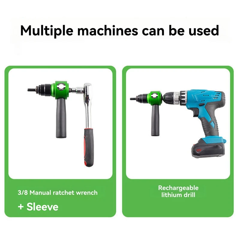 SHGO-Electric Aerodynamic Rivet Tool Kit Rivet Nut Tool Kit With Rivet Drill Bit Adapter Nut Pull Riveting Tool