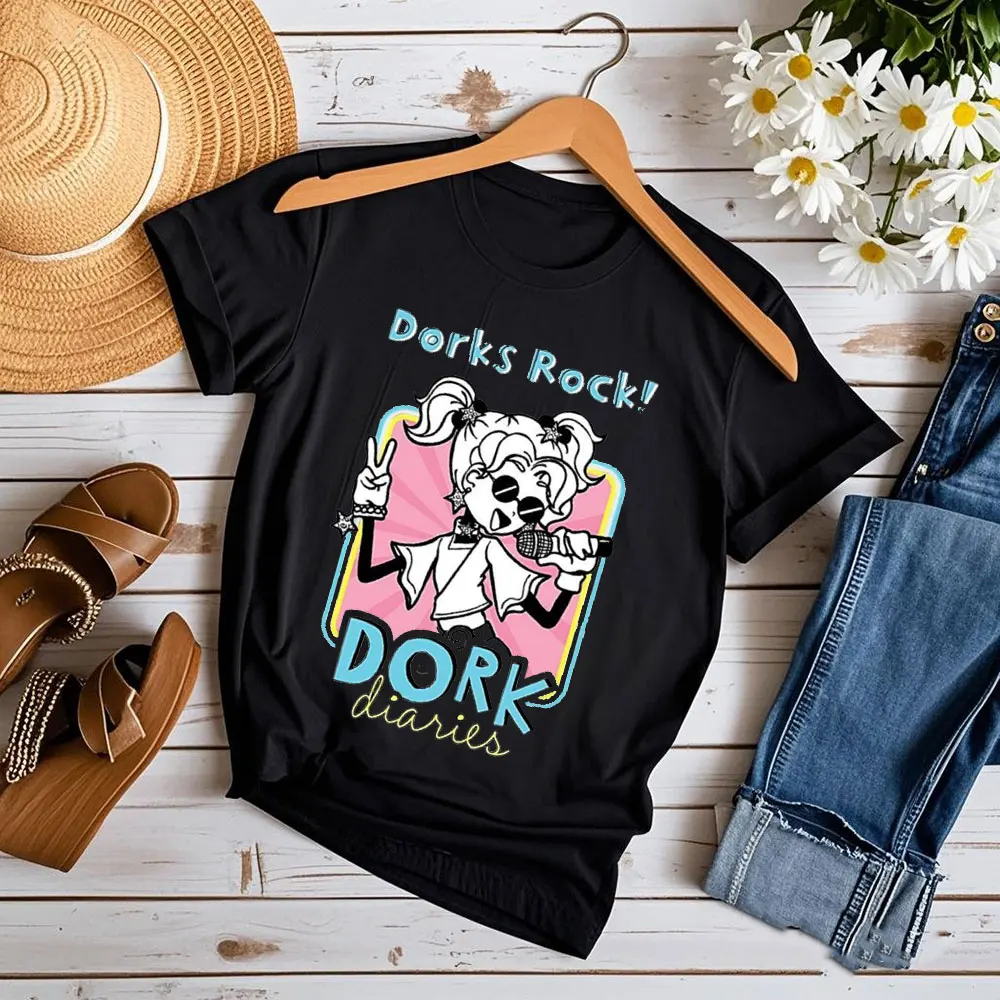 Dorks Rock! Dork Diaries Women T Shirt World Book Day Protagonist Writers Books Tee Tops Creativity Short-sleev Cotton Tops