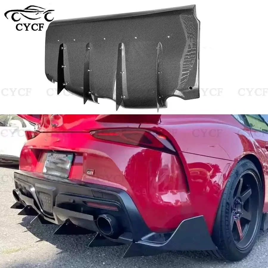 For Toyota GR Supra A90 A91 2019+ Carbon Fiber Car Rear Bumper Diffuser Rear Splitters Spoiler Back lip Upgrade body kit