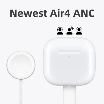 Air4 ANC 2024 최신 USBC 케이블 무선 이어폰, 블루투스 이어버드, IOS18 스포츠 게이밍 헤드셋용 액티브 노이즈 캔슬링, 4th