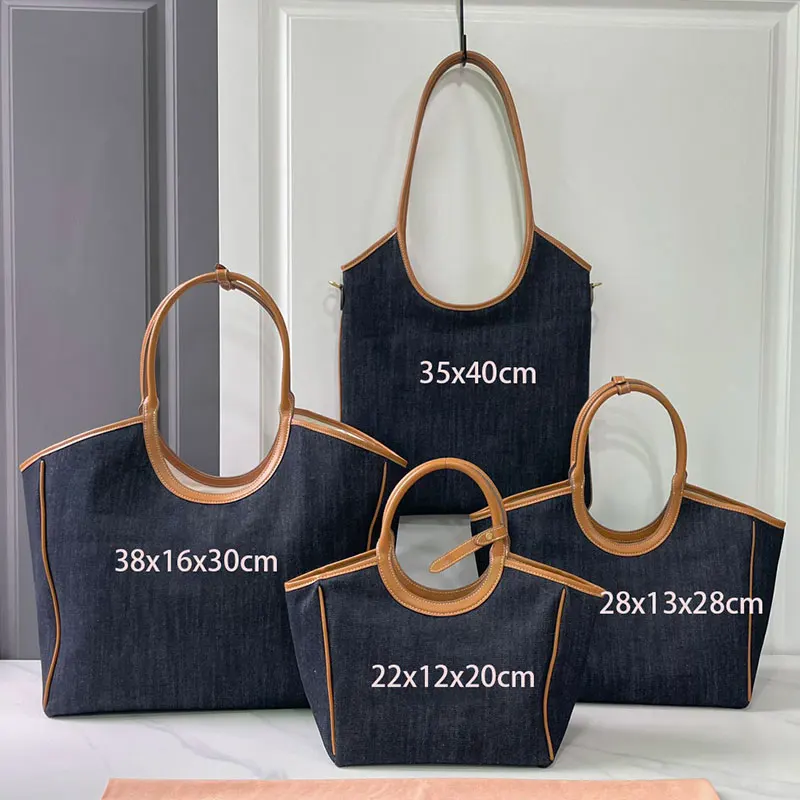 

Blue Denim Tote Bag 2024 Fashion Women Handbag Casual Versatile Large Capacity Shopping Canvas Shoulder Portable Ladies