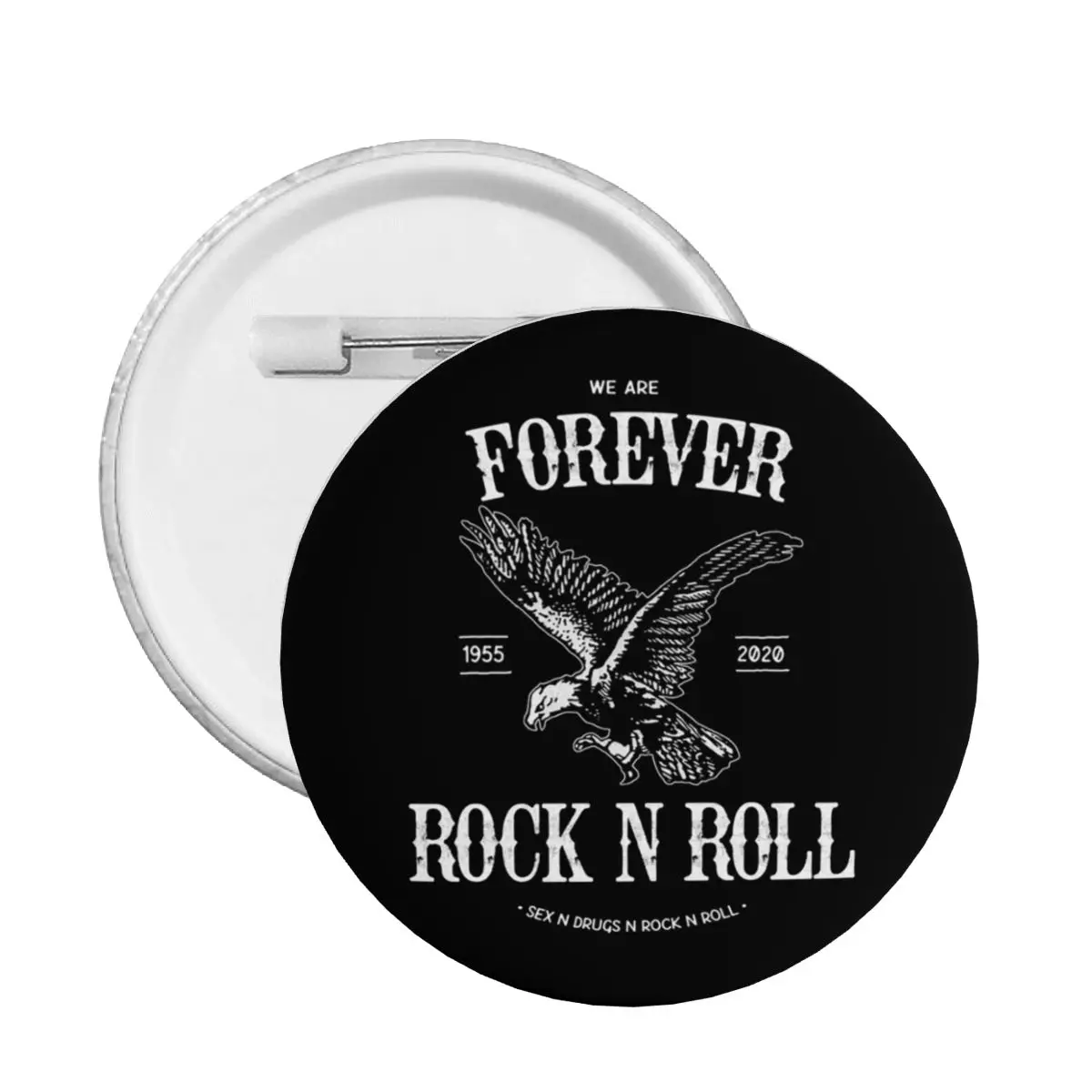 Forever Rock N Roll Pin Badge Clothes Pinback Buttons Brooches Girlfriend Gift