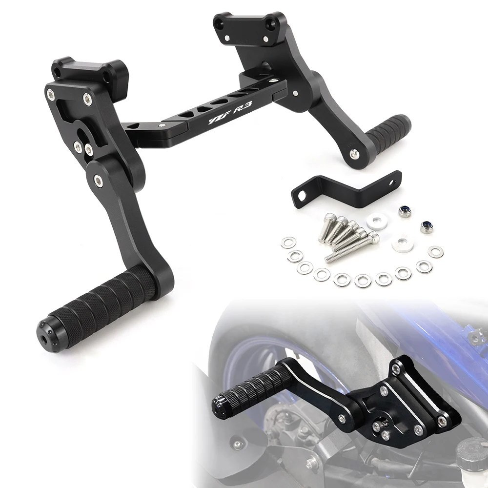 Motorcycle Adjustable Rear Footrests Subcage For Yamaha YZF-R3 2015-2025 MT-03 2020-2024 Passenger Peg Guard Step Plate Stunt