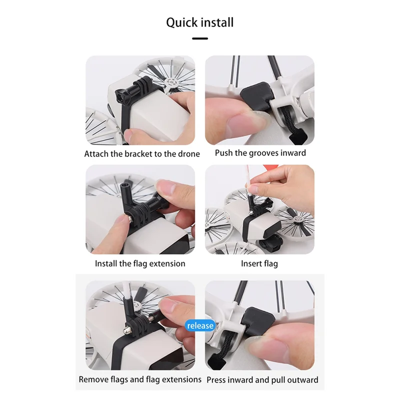 확장 마운트 드론 액세서리-POS가 포함된 DJI FLIP용 플래그가 있는 드론 상단 확장 브래킷 홀더