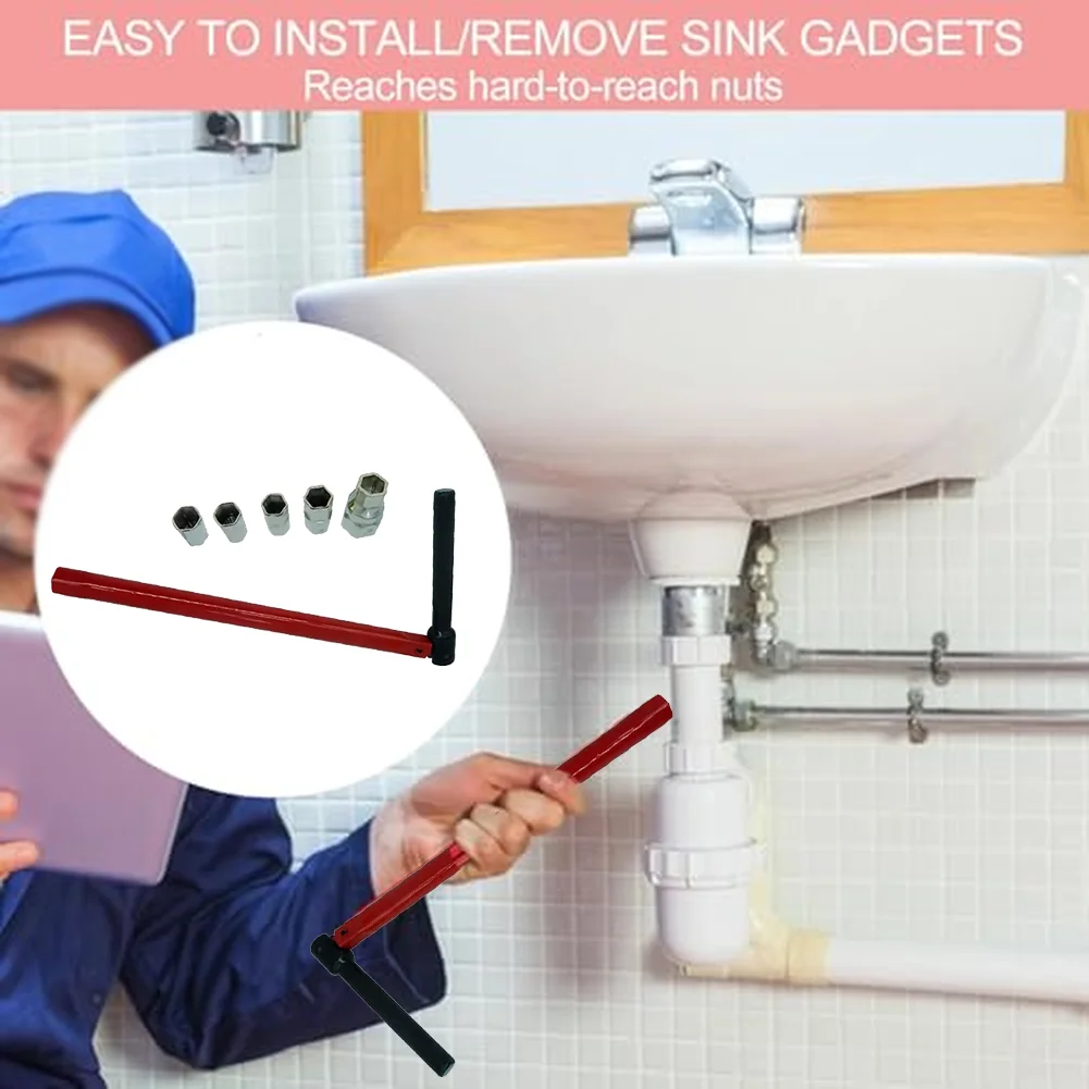 

Набор ключей для смесителя: ключ для раковины 13 мм и ключ для смесителя с шестью адаптерами 8-12 мм, инструмент для установки смесителей в ванной и душевой