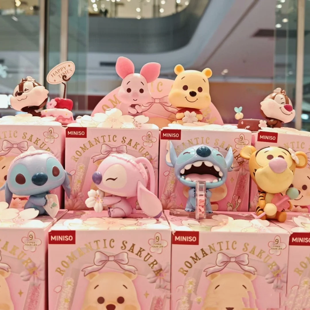 

New Original Disney Winnie Romantic Sakura Series Trendy Blind Box Doll Model Desktop Ornament Girl Birthday Customized Gift
