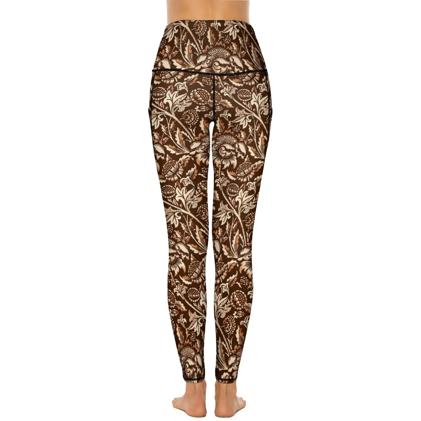 Braune Blumen Yoga hosen Sonnenblumen drucken Leggings sexy Push-up lustige Yoga Sport Legging schnell trocknende Grafik Workout Leggins