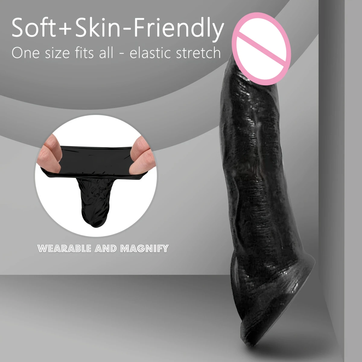 21cm Penis Extension Sleeve Reusable Penis Extender Delay Ejaculation Penis Condoms Men Sex Toys for Adults