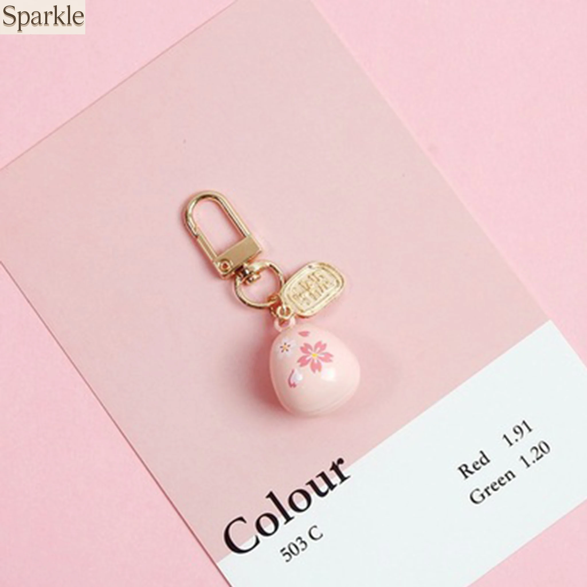 Cute Japanese Sakura Phone Strap Lanyard Pink Water Cherry Sound Bell Mobile Rope Charm Keyfob for Couple Gift 6