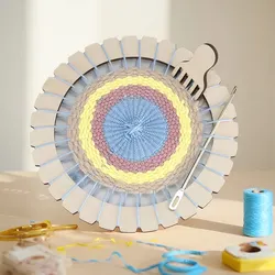 1Pcs Wooden Yarn Weaving Machine Kit Mini Loom Circular Weaving DIY Craft Weaving Beginner Weaving Enthusiast Weaving tools