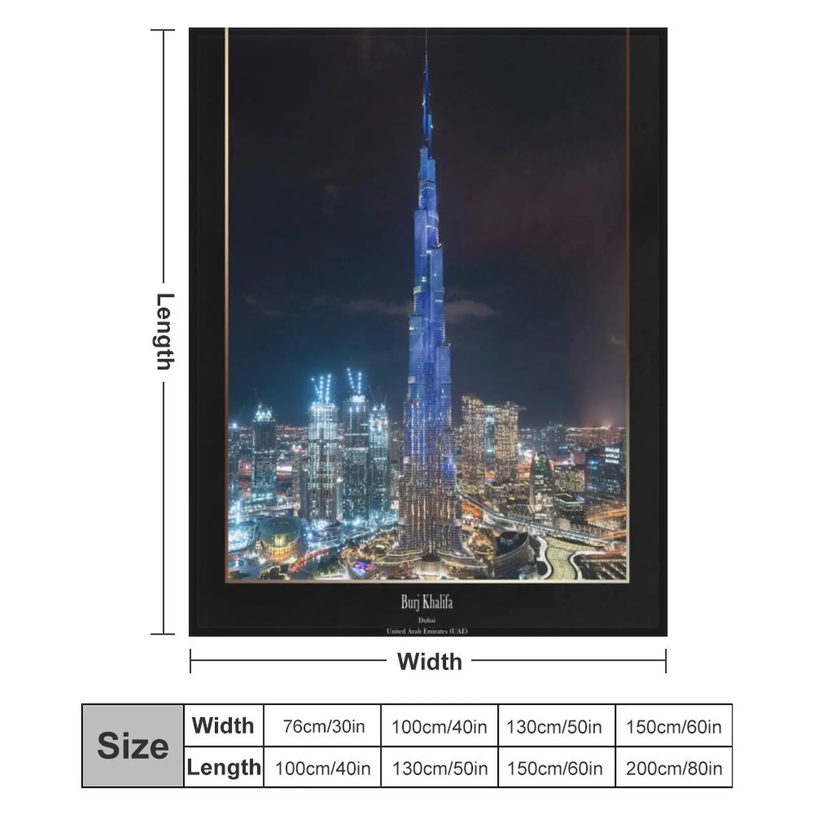 بورج خليفة، دبي، الإمارات العربية المتحدة، الإمارات العربية المتحدة، بطانية رمي سرير شتوية مرجحة، بطانيات مانغا لطيفة