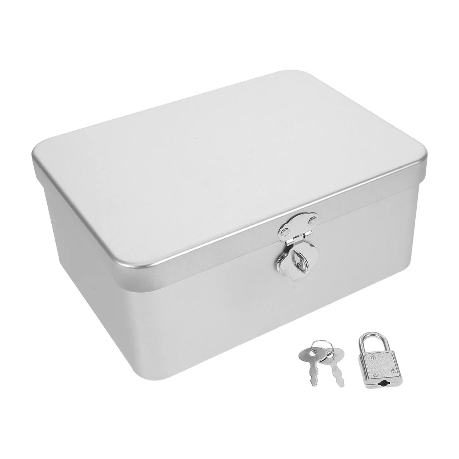 Retro Tinplate Storage Box Lockable Jewelry Box Vintage Metal Keepsake Container Desktop Organizer Secure Lock Key