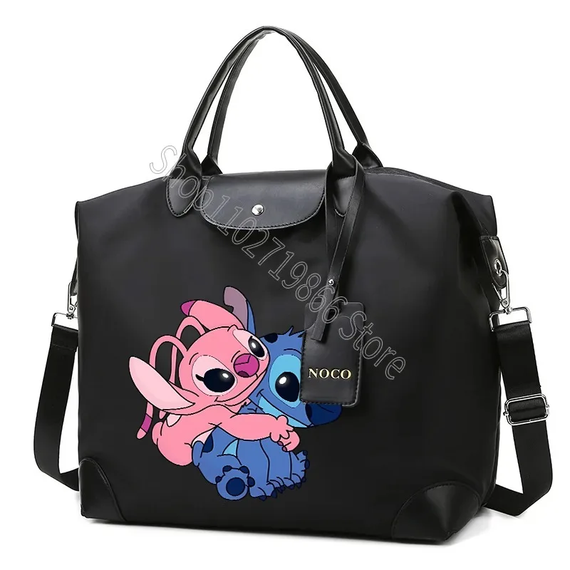 Lilo & Stitch Travel Bag Disney Handbags Anime Cartoon Character Pattern Print Carry on Luggage Large Capacity Portable Bags