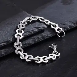 Stainless Steel Men Bracelets,Waterproof 8 Shape Chain Link Wristband,Stylish Casual Jewelry Gifts