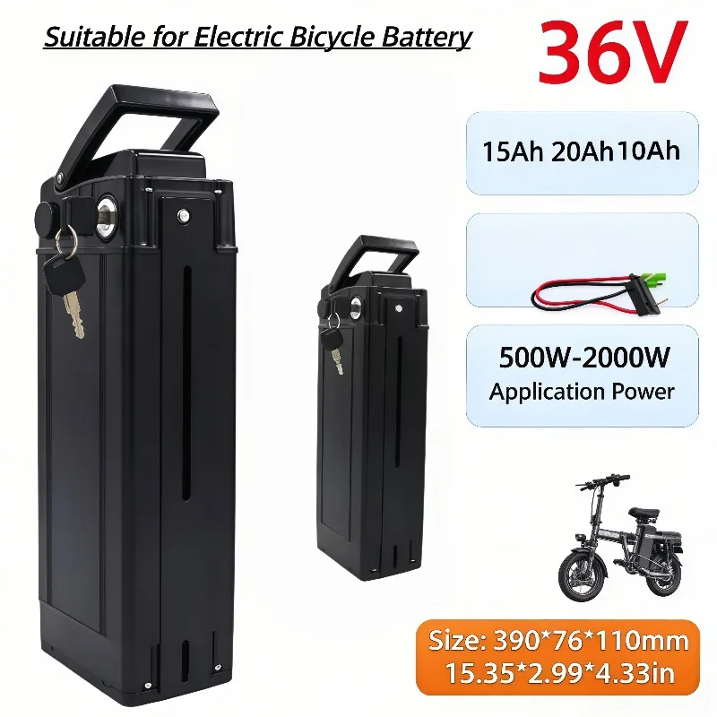 Silver Fish 36V Folding E-Bike Lithium Battery10Ah  15Ah 20Ah 21700 Li-ion Cells With Built-in BMS