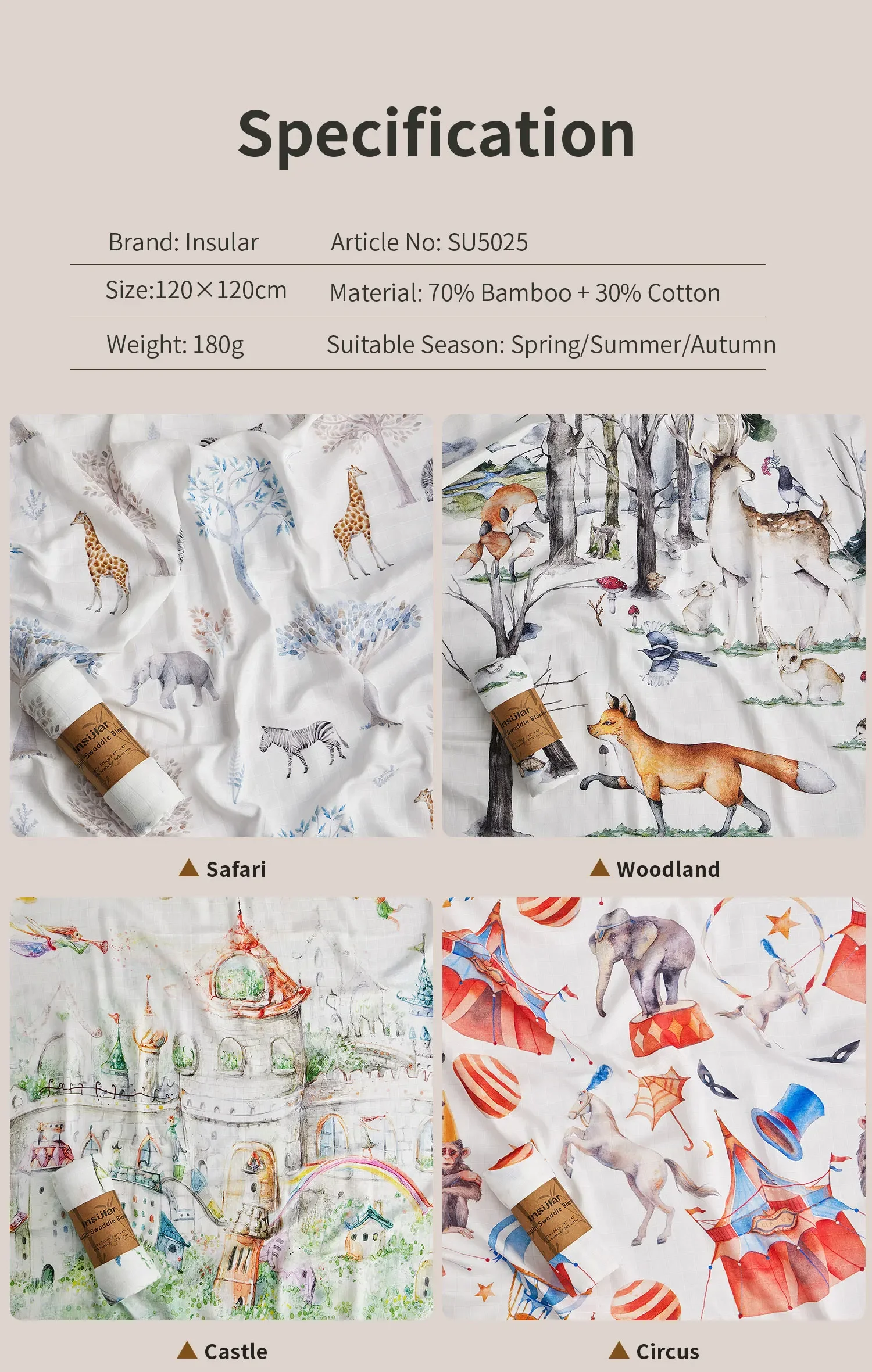 INSULAR الشاش البطانيات الطفل القطن قماط الوليد لحاف الرضع حمام الشاش وشاح طفل يلتف كيس النوم ورقة عربة 120*120 سنتيمتر #6