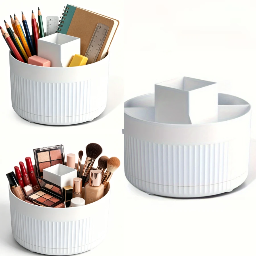 A desktop pen holder, pencil holder, 5 slots, 360° rotating desktop organization stand, office, school, pen holder jar,...