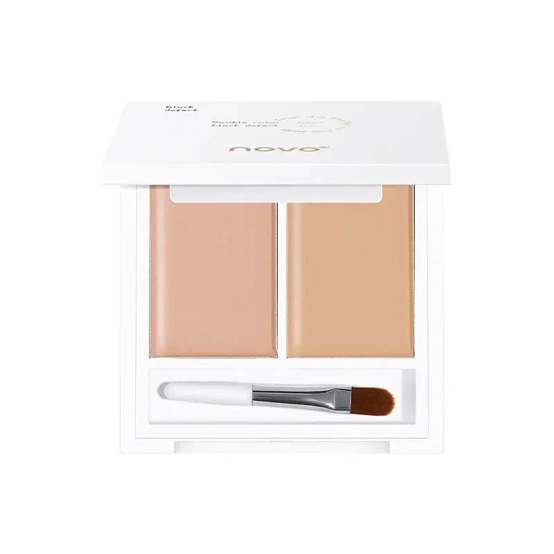 NOVO two-color concealer to cover acne, tear groove, black eye circles, beautify and brighten concealer plate