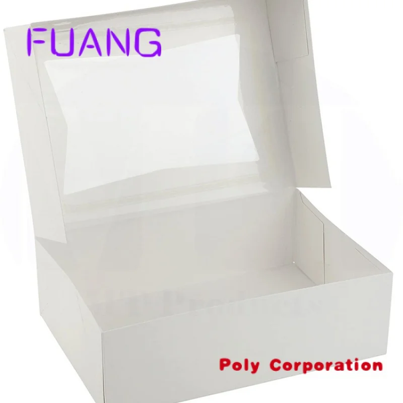 Luxo eco amigável personalizado Clear Window Pastry carton Baking cake box para o Natal Aniversário childpacking box para pequenas empresas