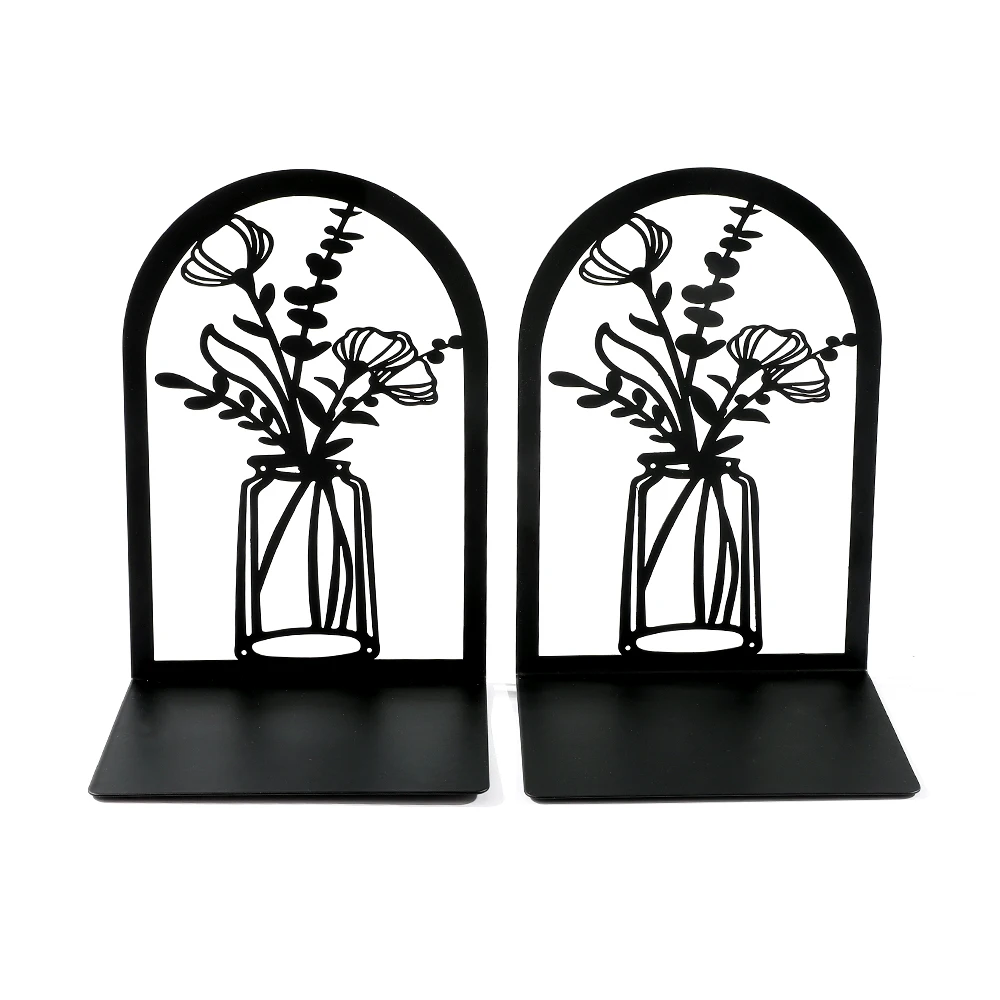 Imagem -03 - Book Rack Stand Iron For Lovers Lindo Vaso Book Ends Home Desk Papelaria Material de Escritório Mulher e Homem Estilos