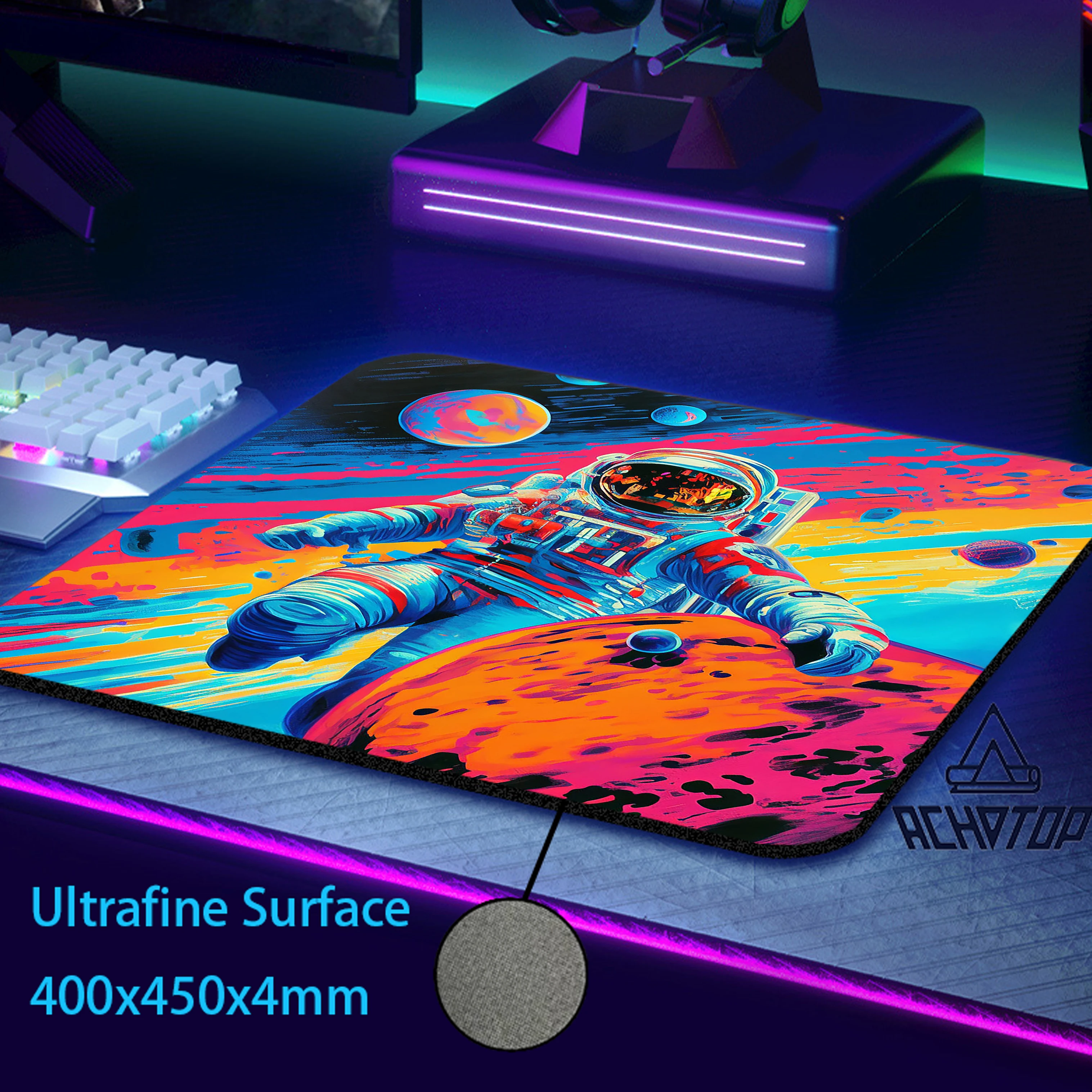 

45x40CM Cartoon Spaceman Gaming Mousepad Ultrafine Surface Speed Mouse Pad High Elastic Non-slip Mouse Mat E-Sports Desk Mat