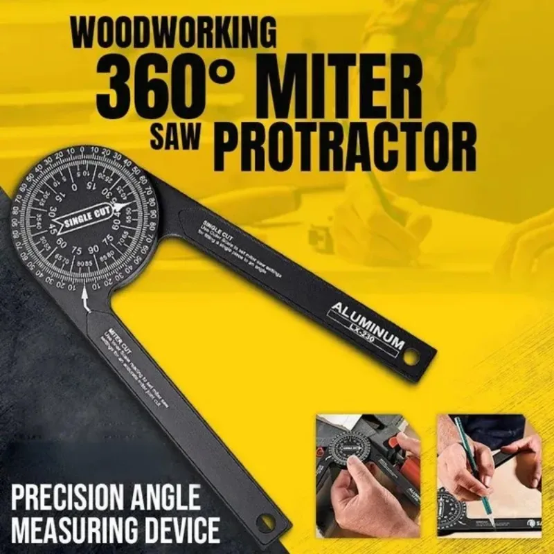 1pc 360 Aluminium Alloy Degree Miter Saw Protractor High Accuracy Angle Finder Gauge Goniometer Measuring Ruler Woodworking Tool