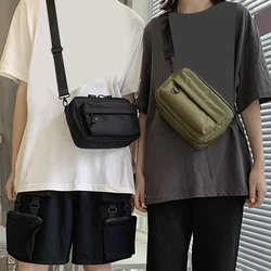 Casual Men Shoulder Messenger Bag Nylon Cell Phone Bag Unisex Crossbody Pack Travel Waist Pack Male Chest Pouch Backpak