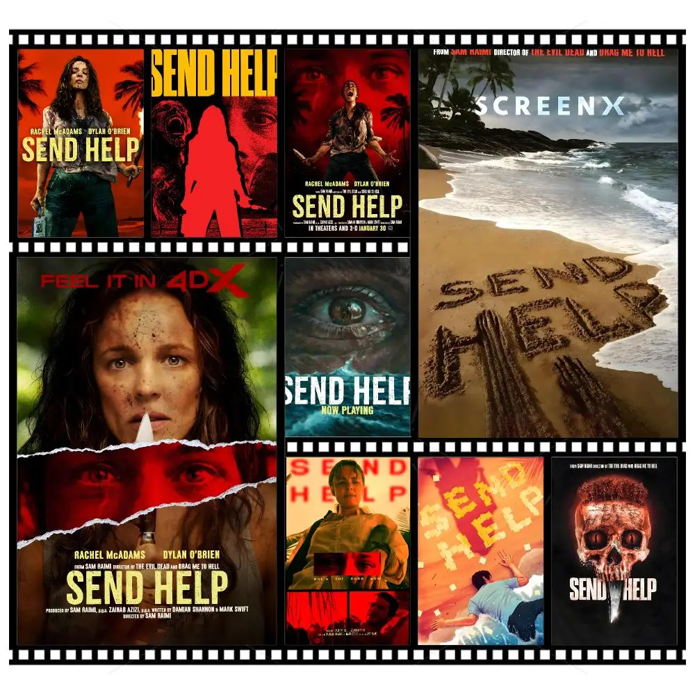 Movie Horror S-Send Help Poster Wall Art Poster HD Waterproof PP Print Bedroom Living Room Office Decor Gift