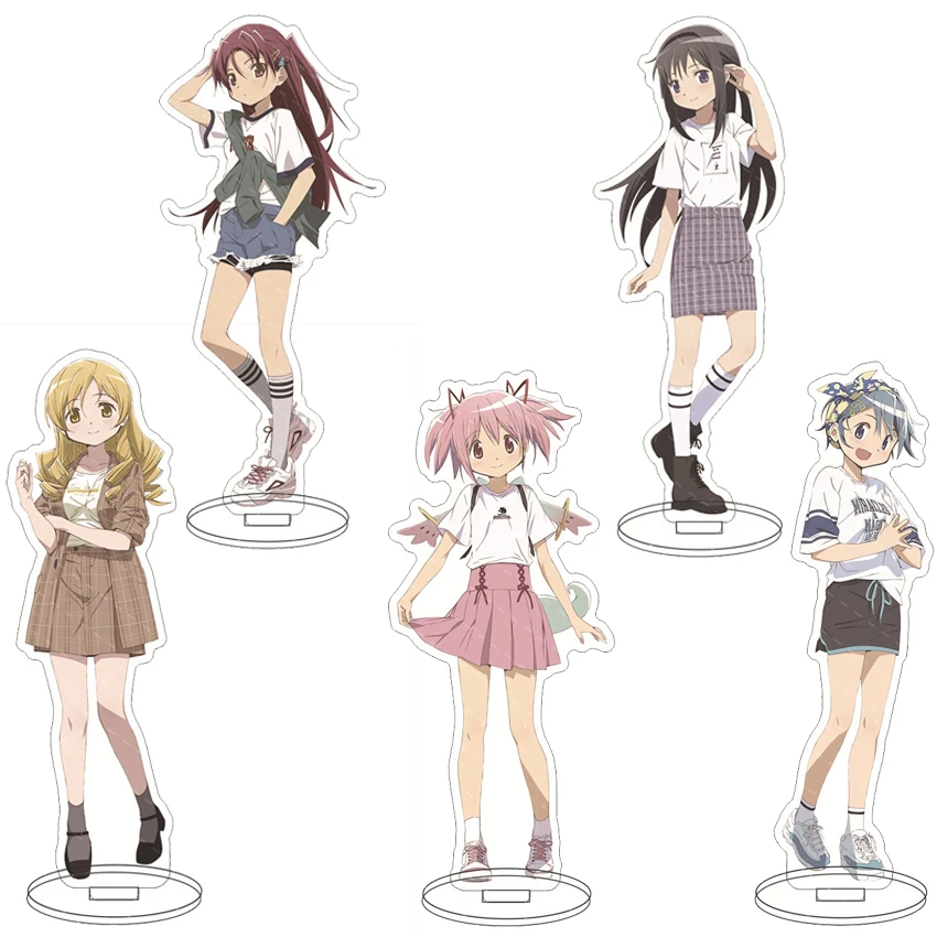 16CM Anime Acryl-Ständer Puella Magi Madoka Magica Kaname Madoka Akemi Homura Tomoe Mami Cosplay-Figuren Ornamente Geschenke