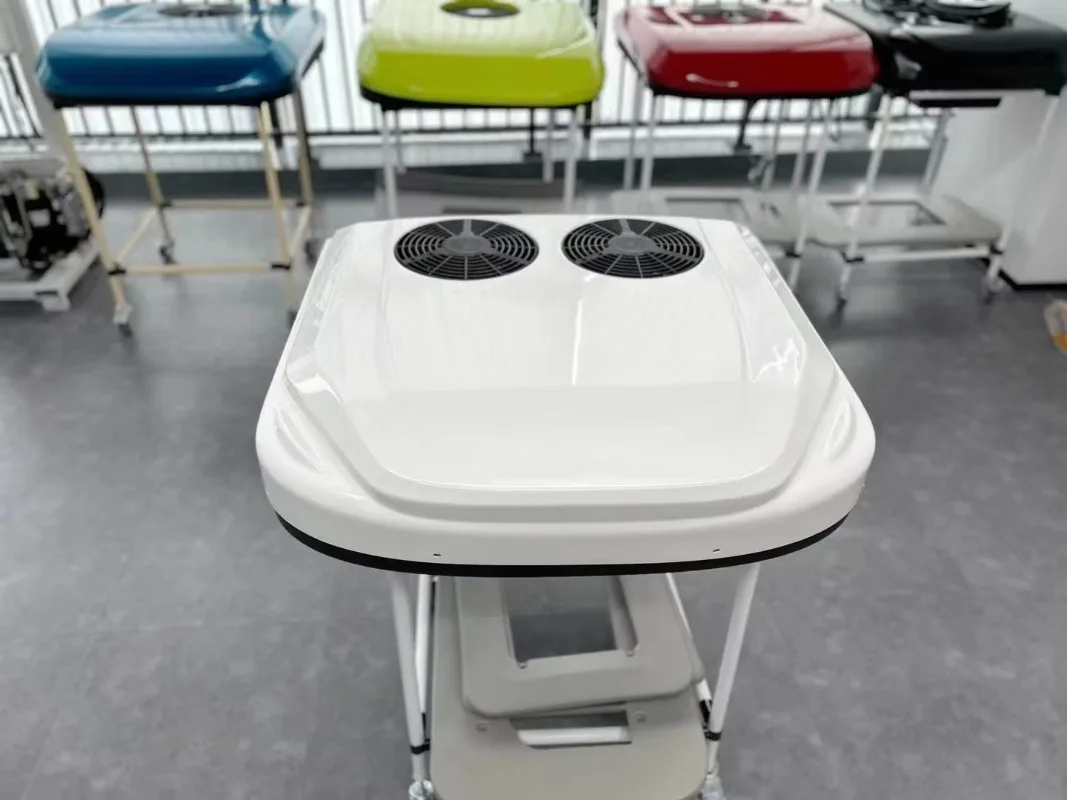 12V RV Truck  Minibus Electric Air Conditioner 24V48V Parking Cooler Double Fan Rotor Compressor 12Volt Inverter Auto Parking AC