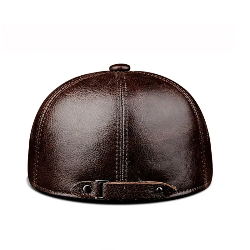 Bérets Bec de Canard Coupe-Vent en Cuir group pour Homme, Casquette Chaude en Peau de Vache, Protection des Oreilles, Chapeaux de Proximité Masculine