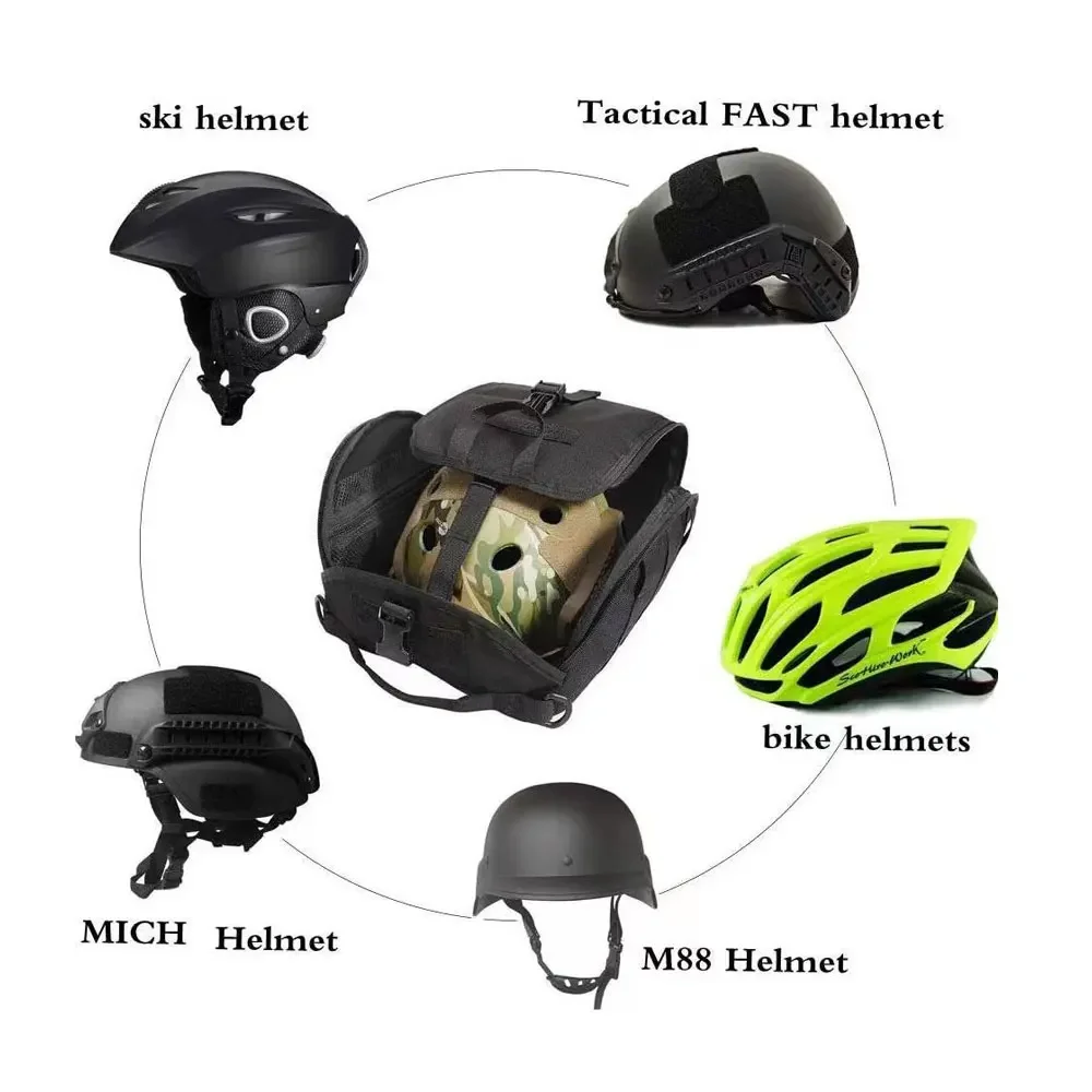 Tactical Helmet Bag Pack For Sports Hunting Shooting Combat Helmets Multi-Purpose Molle Storage Carrying Pouch