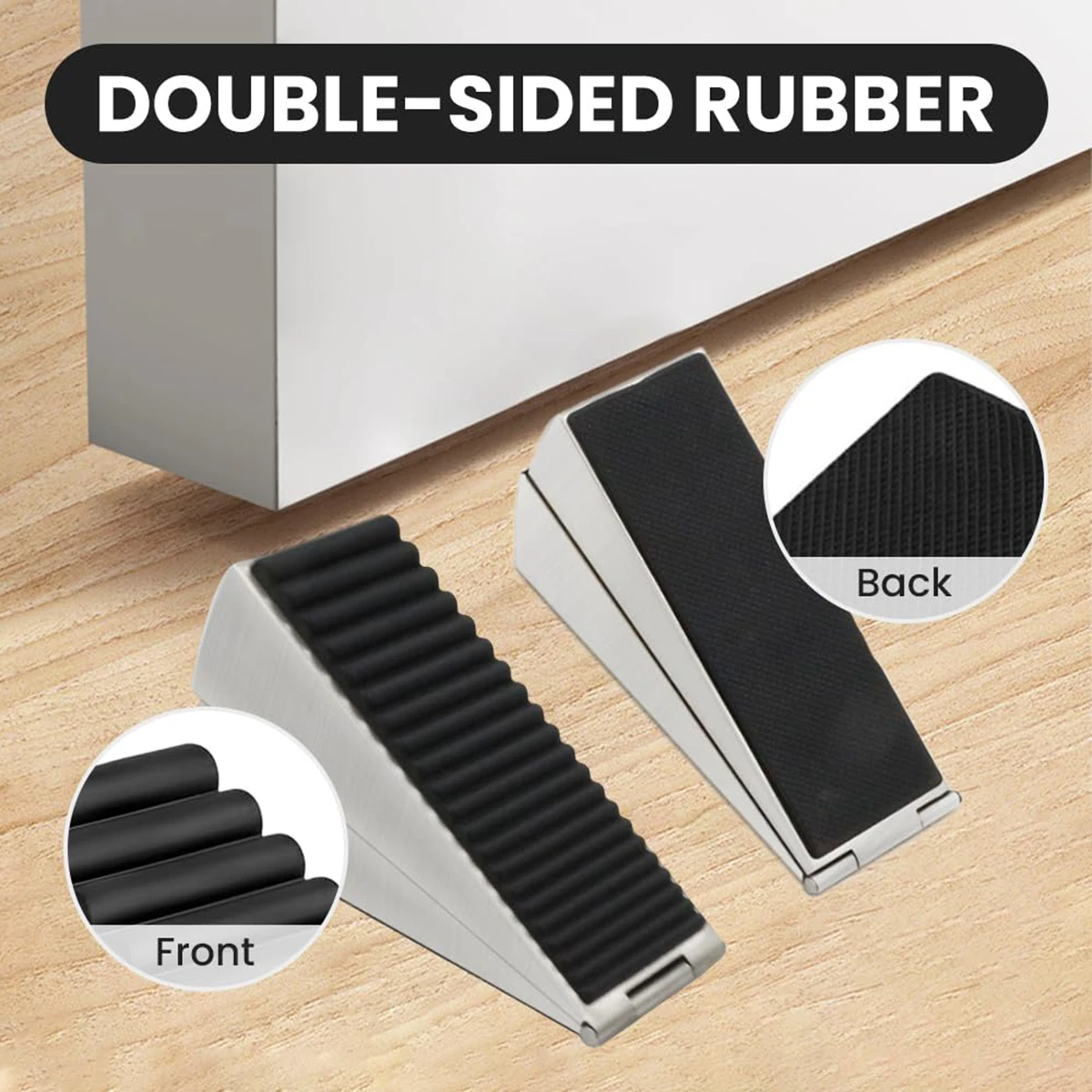 Door Stopper Heavy Duty Door Stop Wedge Tall Door Stoppers For Bottom Of Door, Adjustable Spring Loaded Door Stop Suits