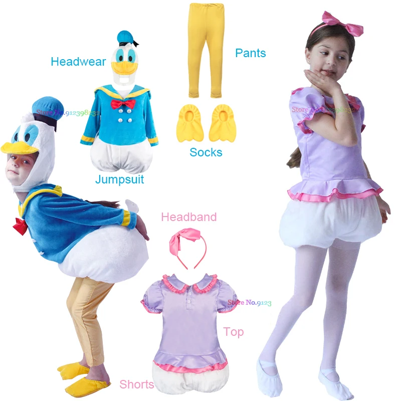 

Boys Girls Anime Cartoon Duck Jumpsuit Mask Headwear Kids Carnival Party Halloween Cosplay Costume Role Playing Dress Up Outfit