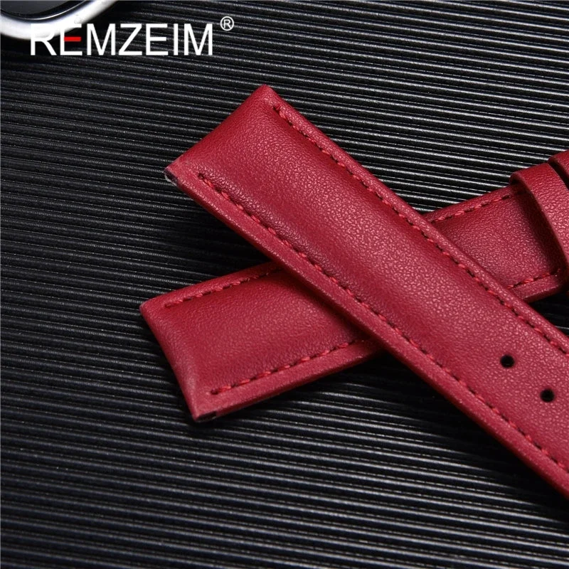 High quality Soft Women Watch Strap 14mm 16mm 18mm 20mm 22mm Genuine Leather Brown Red Pink Black Purple Watchband + Tool